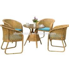 Durable aluminum frame outdoor patio furniture dining set rattan woven table and chair